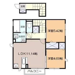 カリーノカーサII【2階】の間取り