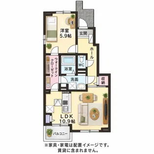 グリーングラスB【1階】の間取り
