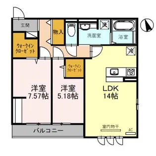 Casa Ciel(カーサシエル)【2階】の間取り