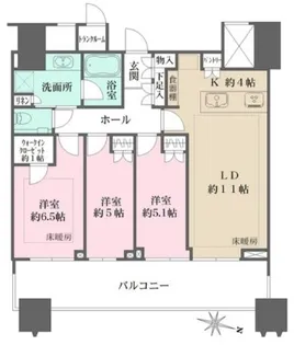 パークコート文京小石川ザ・タワー【38階】の間取り