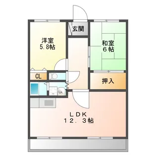 プレシアス中央【4階】の間取り