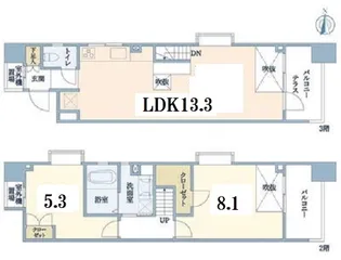 京都府京都市中京区山伏山町【マンション】の間取り