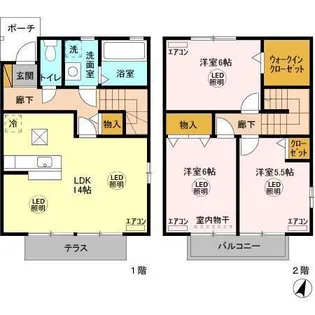 茨城県水戸市けやき台2【一戸建】の間取り