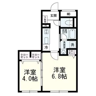 グランツァイト八幡【2階】の間取り