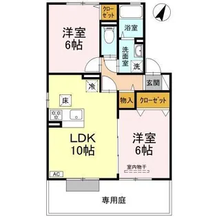 ヴィラフローラII【1階】の間取り