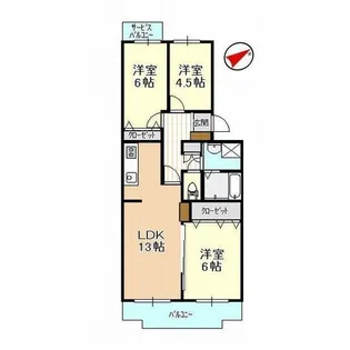 平和ハイツG【2階】の間取り