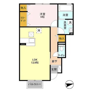 茨城県土浦市中高津1【アパート】の間取り