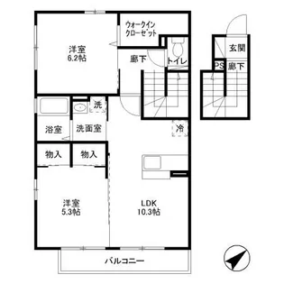 ラ・ヴィクトワール【2階】の間取り