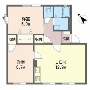 カーサ江島 C【1階】の間取り