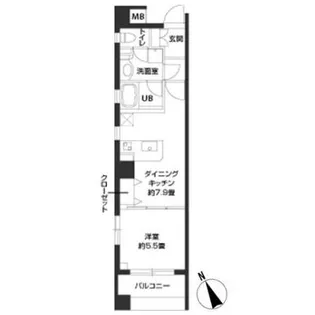 カスタリア新富町IV【9階】の間取り