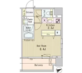 1Kの間取り画像