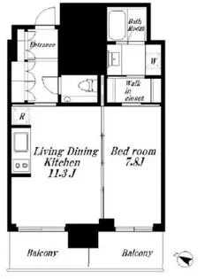 赤坂タワーレジデンストップオブザヒル【10階】の間取り