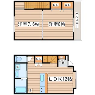 エクセレント落合【1階】の間取り