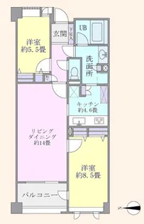 2LDKの間取り画像