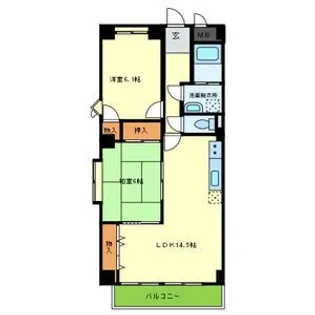 2LDKの間取り画像