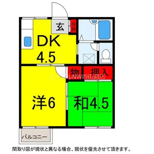 千葉県千葉市稲毛区六方町【アパート】の間取り