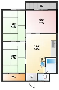 プランタン曙【2階】の間取り