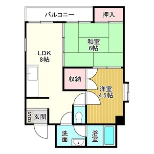 フラッツ浦添【3階】の間取り