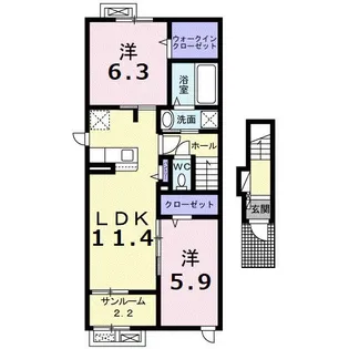 ジュリピコ【2階】の間取り