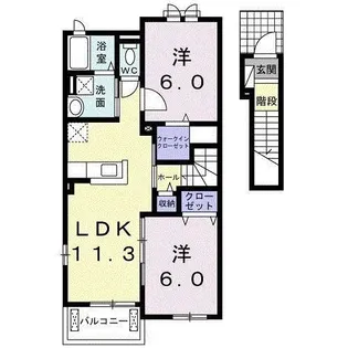 クレアール【2階】の間取り