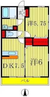外河原コーポC【2階】の間取り
