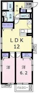 ポルトボヌール【3階】の間取り