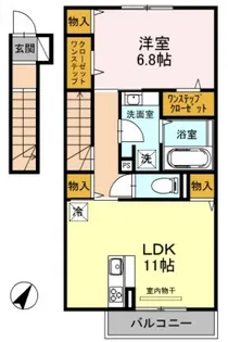 大阪府大阪市平野区加美北6【アパート】の間取り