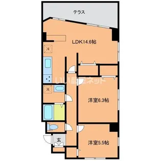 ヴィーアラッテアII【1階】の間取り