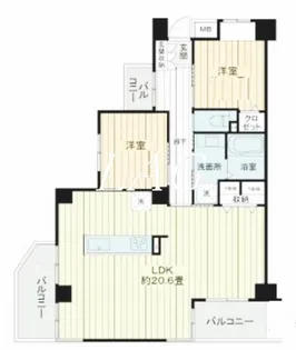 サニーハウス新小岩親水公園【6階】の間取り