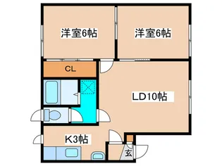 スカイパレス三番館【2階】の間取り