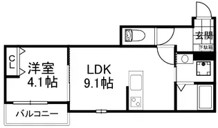 クレアトゥール香里園【1階】の間取り