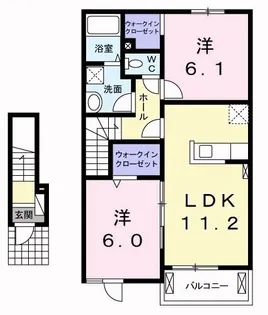 ルピナス・グリーン A【2階】の間取り