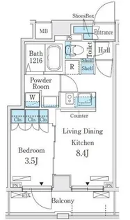 オープンブルーム横浜【11階】の間取り