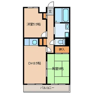 山洋ハイツ【2階】の間取り