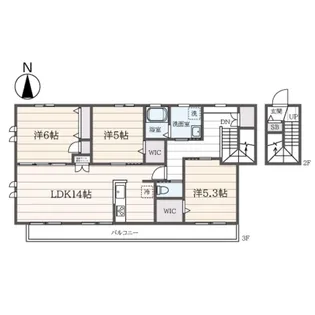 神奈川県横浜市中区本牧原【マンション】の間取り