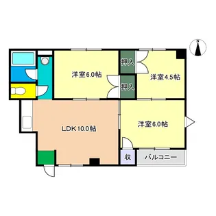 ライブコーポ若草【3階】の間取り