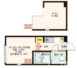 ハーモニーテラス蓮沼町II【1階】の間取り