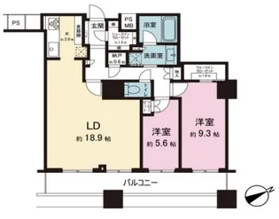 ザ・パークハウス西新宿タワー60【52階】の間取り