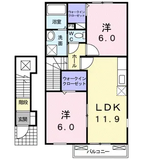 フランプレイス B【2階】の間取り