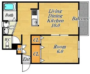 放出淀屋マンション【1階】の間取り