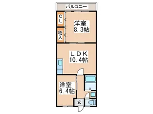 第二伊勢宮ハイム【3階】の間取り