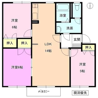 サンライトK C棟【2階】の間取り