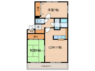 コ-トプレアル【2階】の間取り