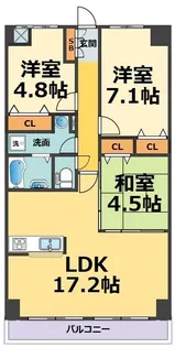 ロジュマンヴェール若草【3階】の間取り