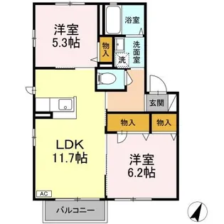 シャーメゾンIRIYA A【2階】の間取り