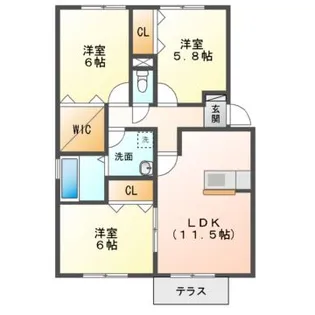 セジュールラシュレ【1階】の間取り