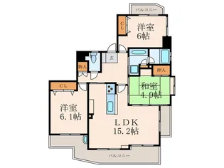 サンライフ黒崎駅前【6階】の間取り