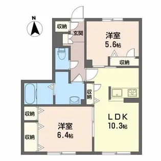 シャーメゾン西大野【1階】の間取り