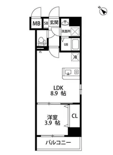 MODERN PALAZZO博多駅Abroad【6階】の間取り