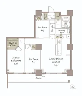 マストクレリアン勝どき【2階】の間取り